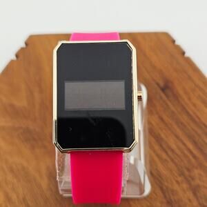 Aeropostale Women's Rectangle Dial Digital Watch Sporty Hot Pink Silicone Band